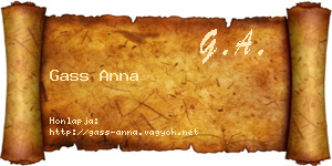 Gass Anna névjegykártya